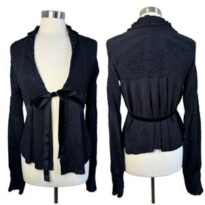 ALEX GORE BROWNE LONDON Black Tie Front Cardigan size L
